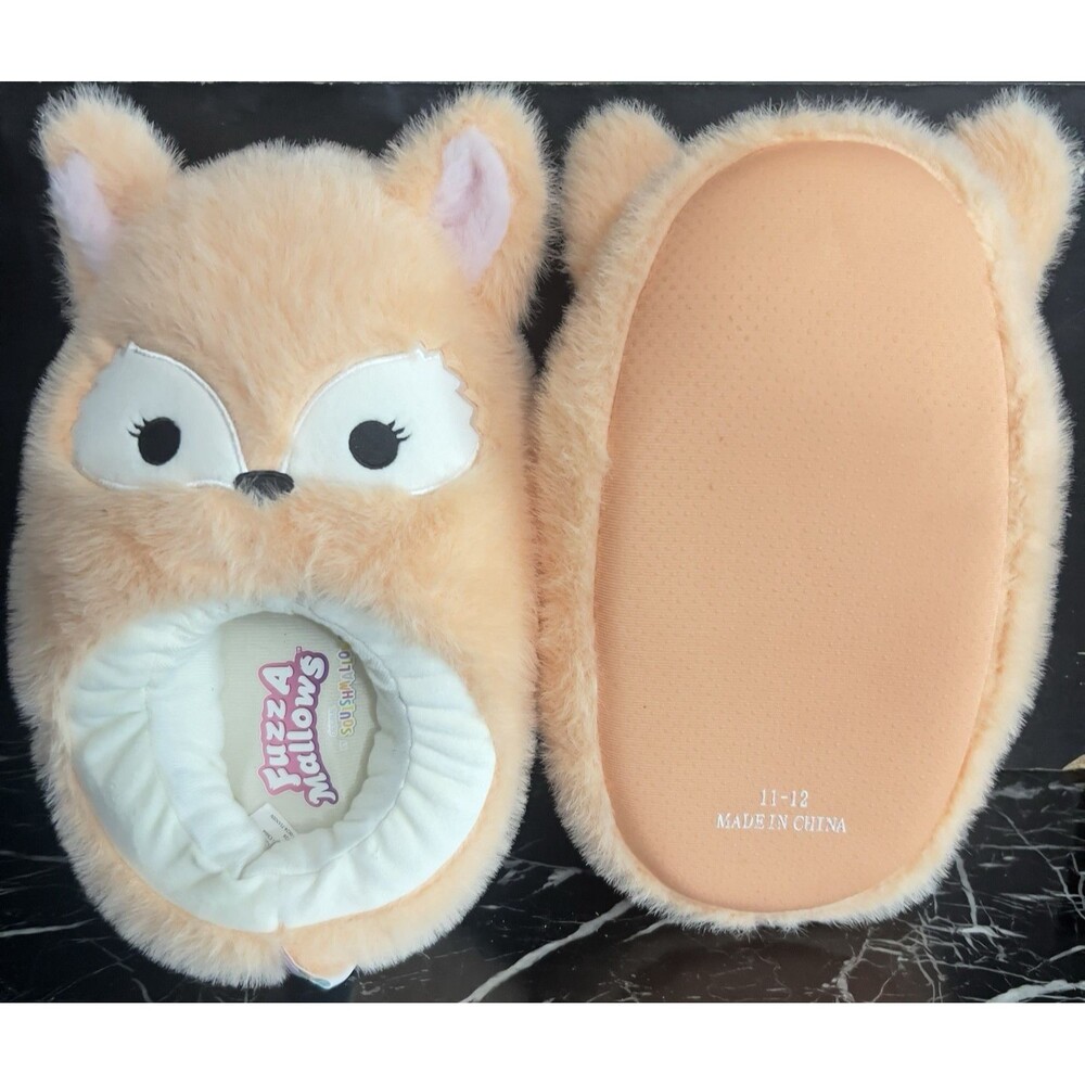 NEW FuzzA Mallows Original Squishmallows Slippers Pace the Fennec Fox - 11-12